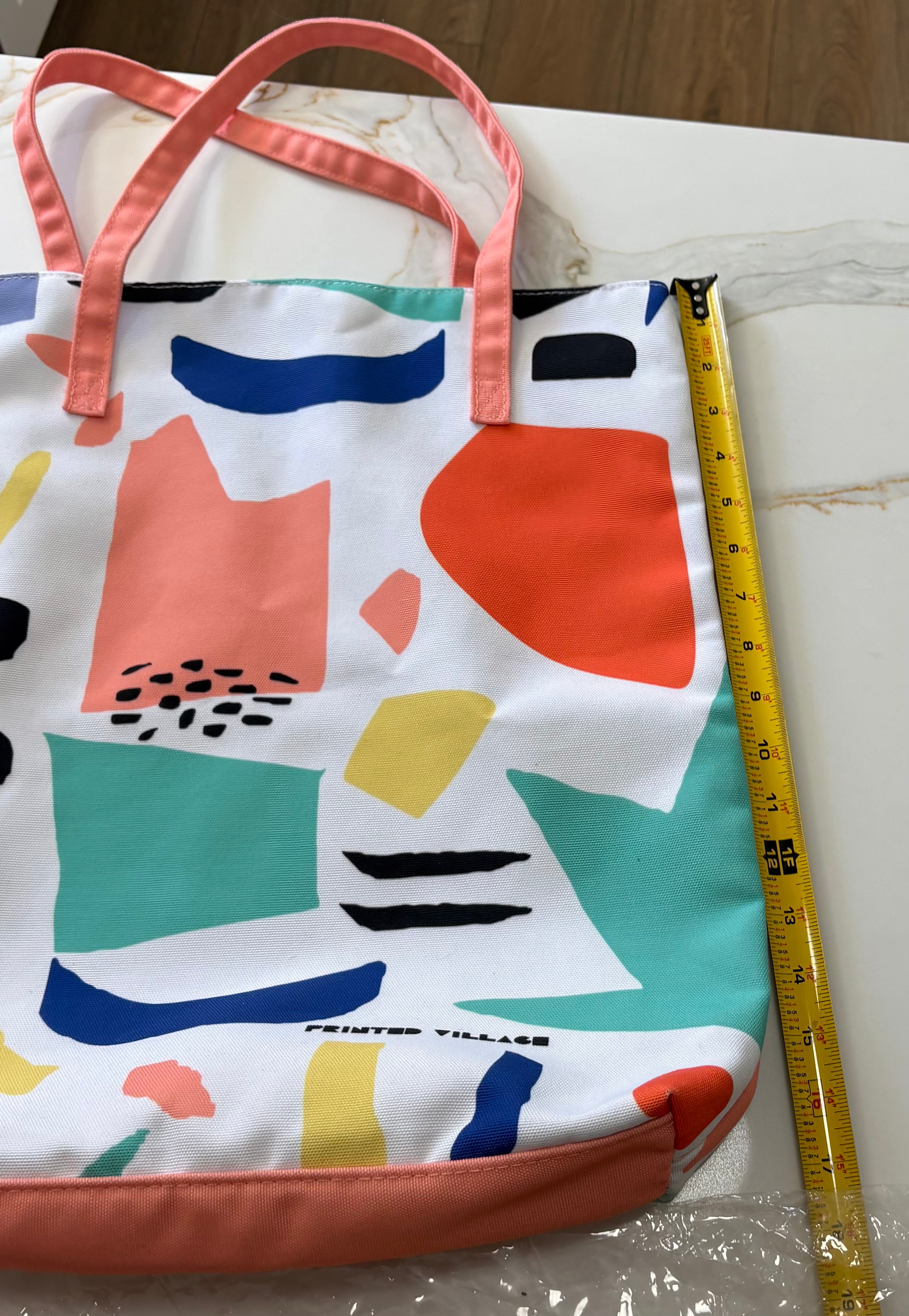 New PRINTED VILLAGE Abstract Abstract Canvas Tote Bag