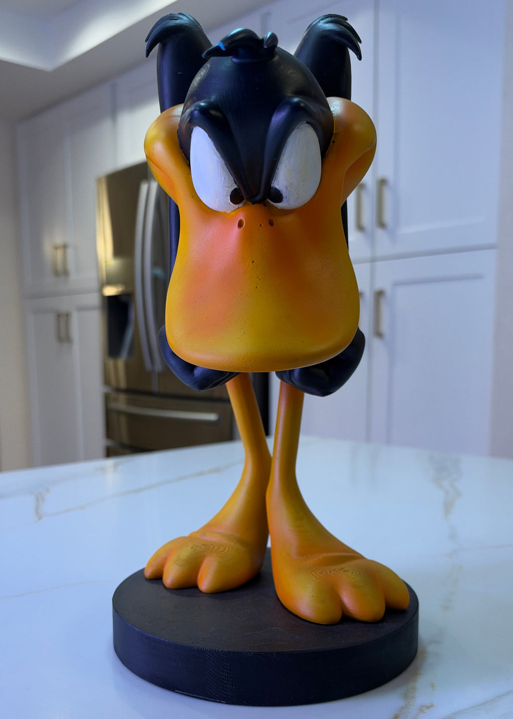 Daffy Duck 14” Hand-Painted 3D-Printed Resin Statue | Looney Tunes Fan Art | Warner Bros. Inspired Cartoon Decor