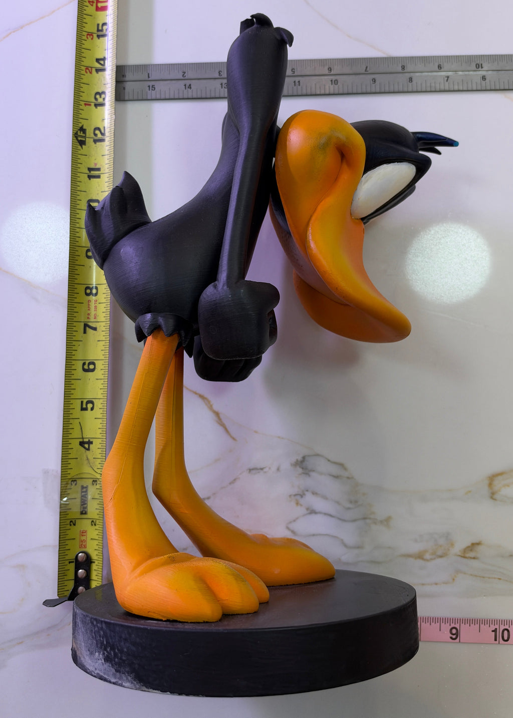 Daffy Duck 14” Hand-Painted 3D-Printed Resin Statue | Looney Tunes Fan Art | Warner Bros. Inspired Cartoon Decor