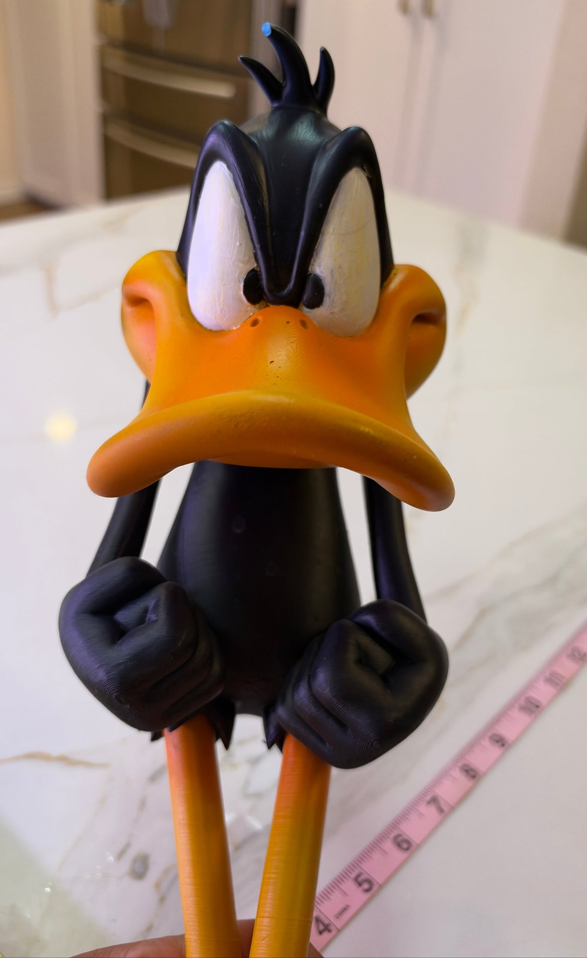 Daffy Duck 14” Hand-Painted 3D-Printed Resin Statue | Looney Tunes Fan Art | Warner Bros. Inspired Cartoon Decor