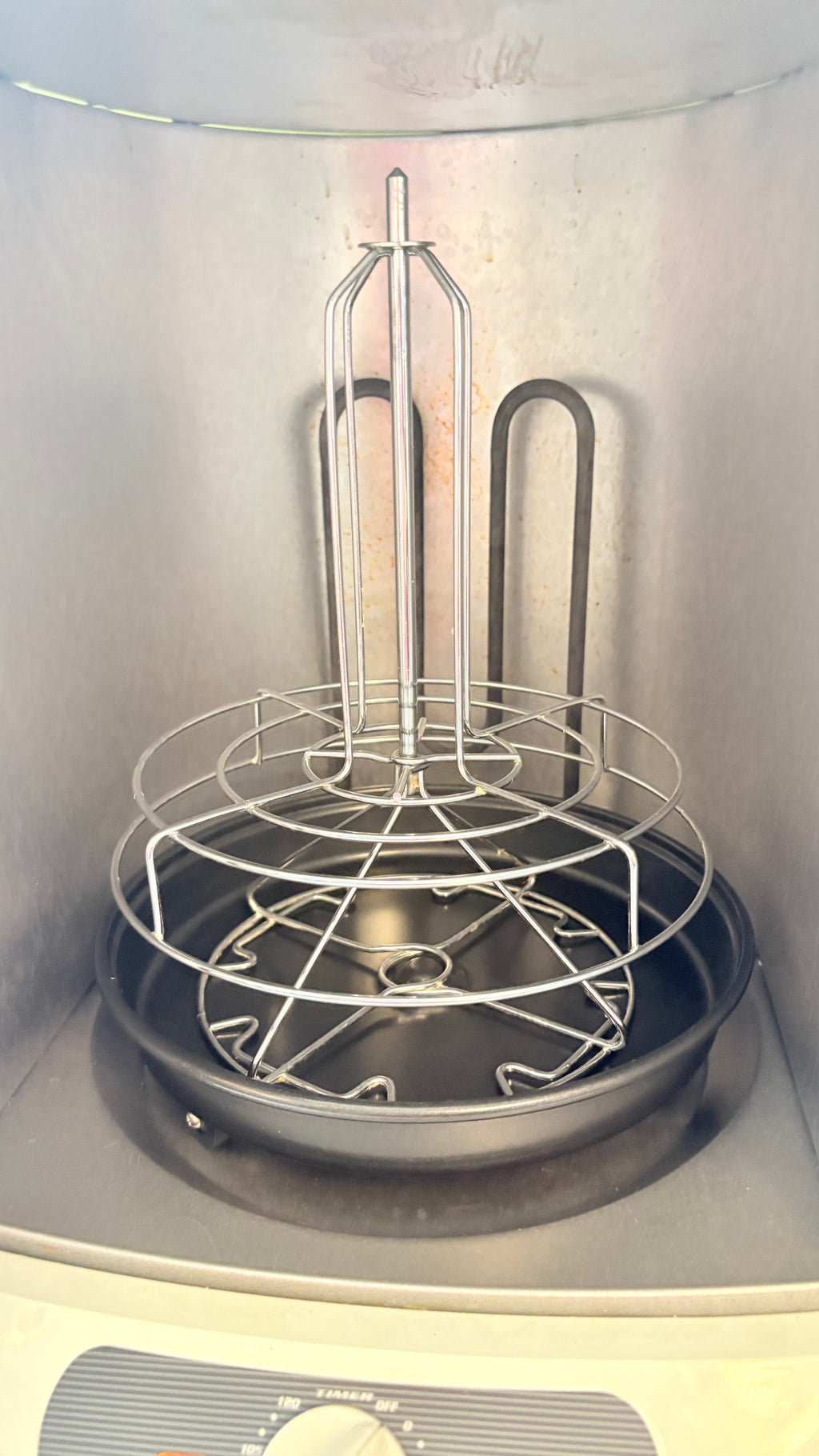 Franklin Chef Vertisserie Vertical Rotisserie Oven – White, Rotisserie Rack, Drip Pan & Skewers