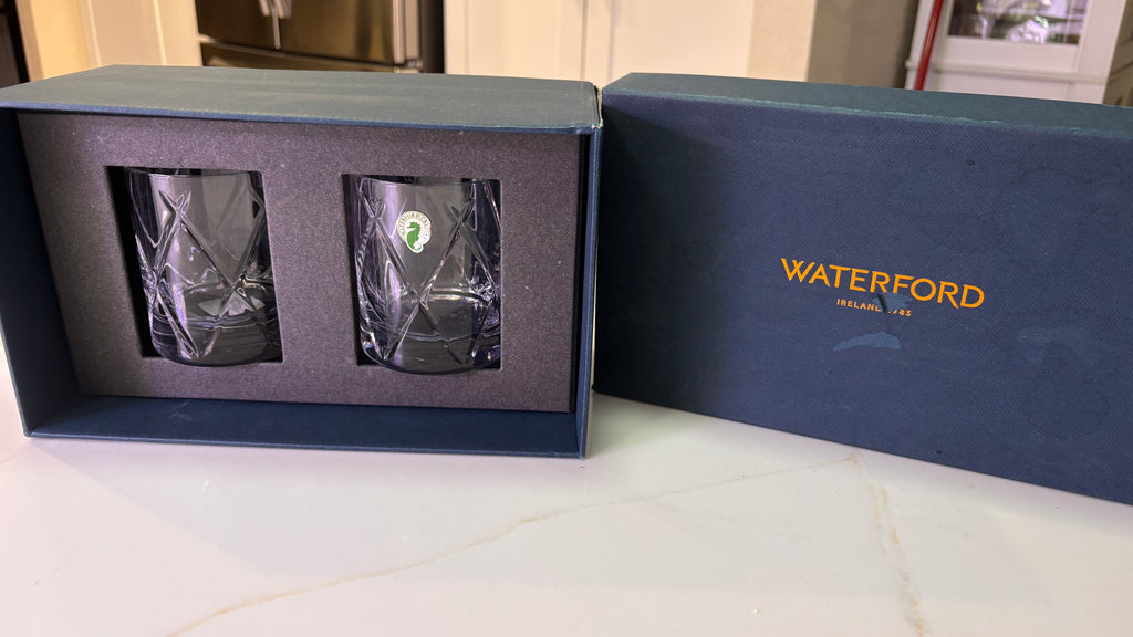 New Waterford Short Stories Olann Double Old Fashioned Crystal Tumblers | Set of 2 in Signature Box