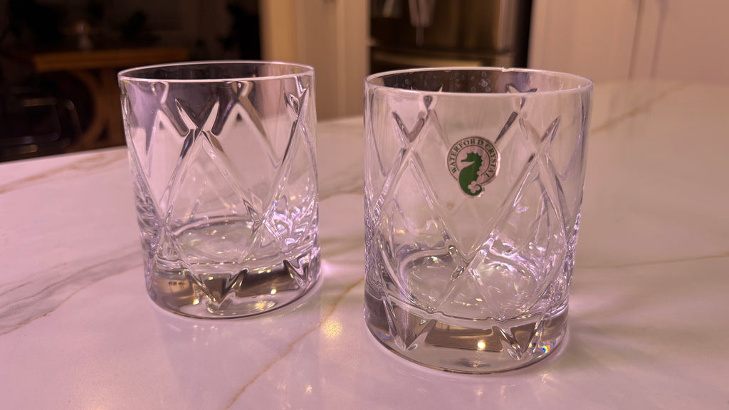 New Waterford Short Stories Olann Double Old Fashioned Crystal Tumblers | Set of 2 in Signature Box