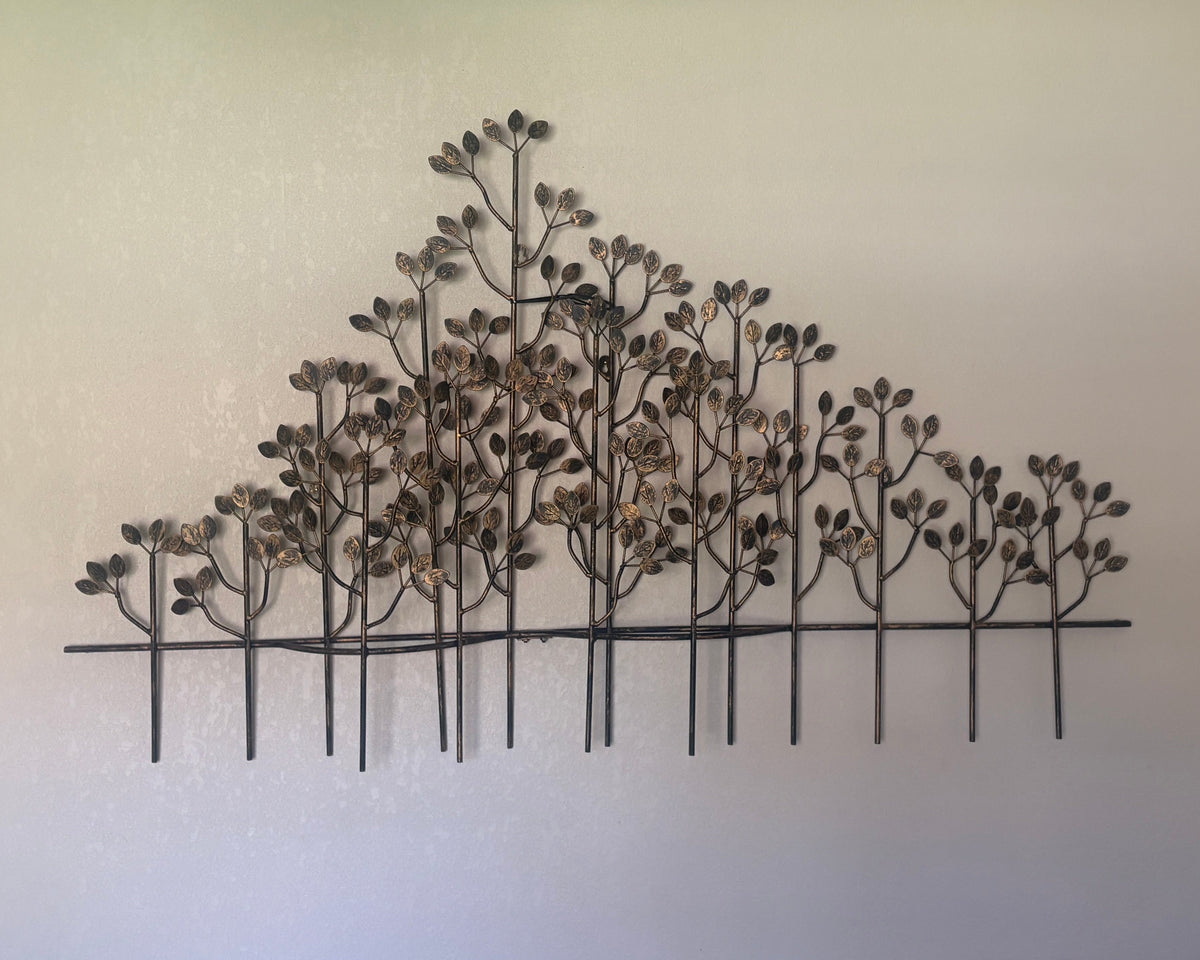 "The Elms" style created in 1973-1979 by Curtis Jeré  - Large 3D Metal Tree Branch Forest Wall Sculptures - Set of 3 Interlocking Panels