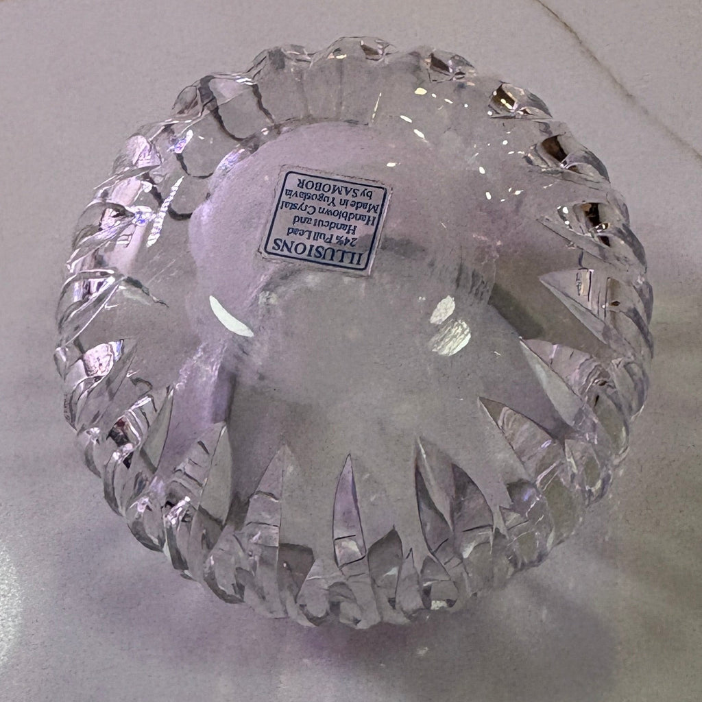 Ceskci Bohemian like Lead Crystal Hand Cut Bowl Vase Centerpiece Candleholder 3”H x 3.5"W - mini decorative - Hand-Cut Crystal produced by Kristal Samobor Votive