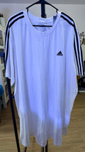 New Adidas Men’s Essentials 3-Stripes Single Jersey or Ladies Boyfriend Tee Dress - unisex - White/Black Plus Size 4X