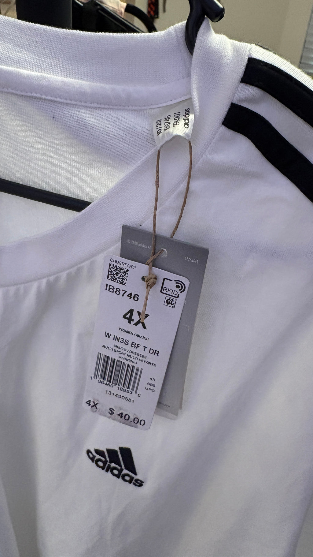New Adidas Men’s Essentials 3-Stripes Single Jersey or Ladies Boyfriend Tee Dress - unisex - White/Black Plus Size 4X