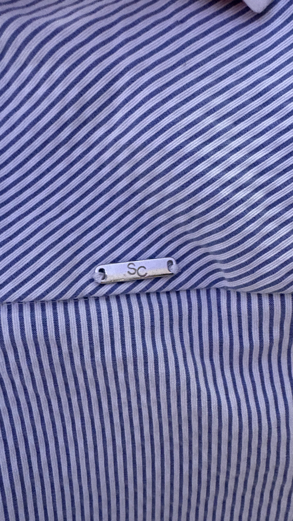 S.C. & CO. Sportswear Ladies' Blue & White Seersucker Pinstripe Pull-On Tummy Control Skort - Size XXL