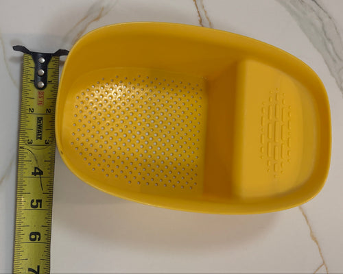 Bright Yellow Plastic Over-The-Sink Strainer Basket & Multifunctional Storage Caddy