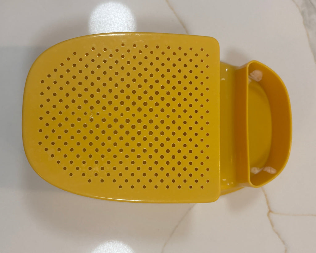 Bright Yellow Plastic Over-The-Sink Strainer Basket & Multifunctional Storage Caddy