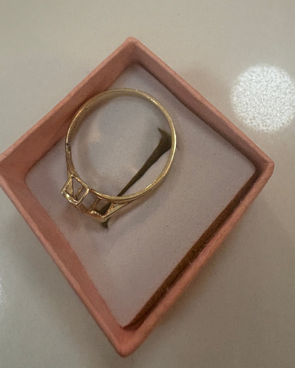14K Gold Plated Initial Letter "L" Rhinestone Statement Ring over 925 Mexican Silver