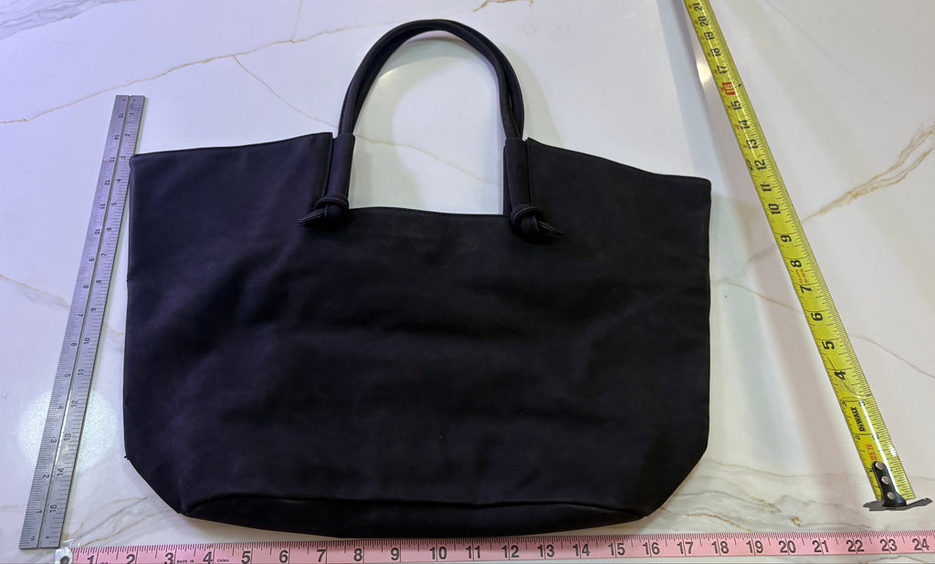 by Anthropologie Matte Black Slouchy Tote Bag with Detachable Pouch Set