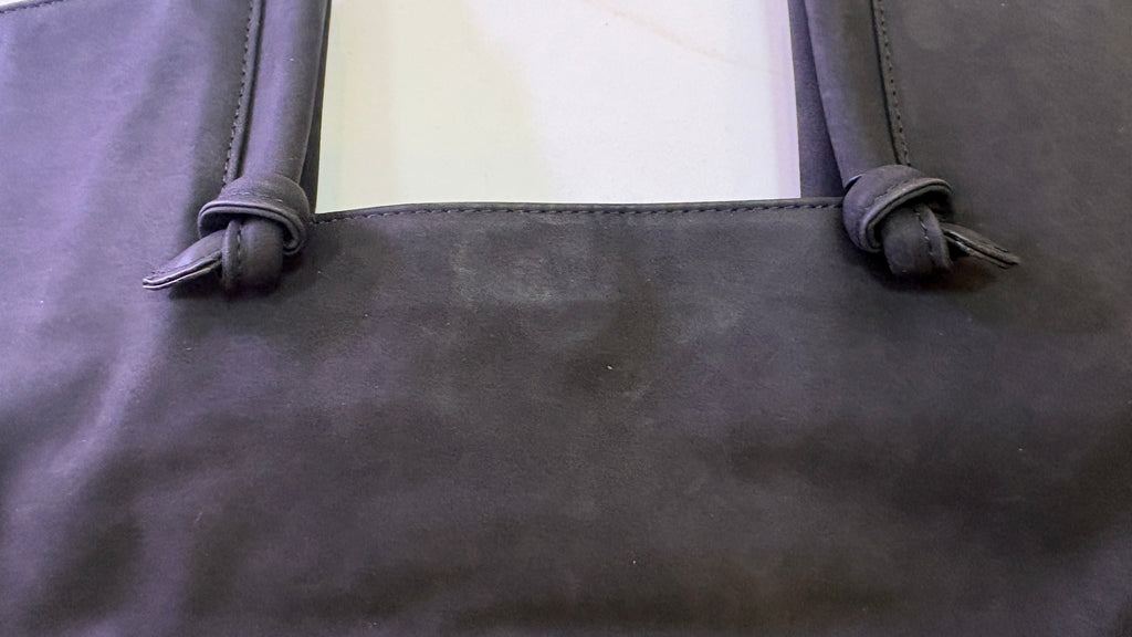 by Anthropologie Matte Black Slouchy Tote Bag with Detachable Pouch Set