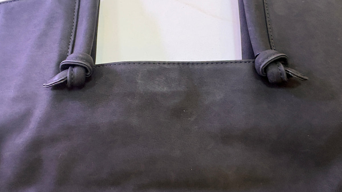 by Anthropologie Matte Black Slouchy Tote Bag with Detachable Pouch Set