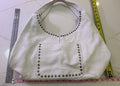 New LAGGO Off-White Metallic Textured Studded Hobo Bag
