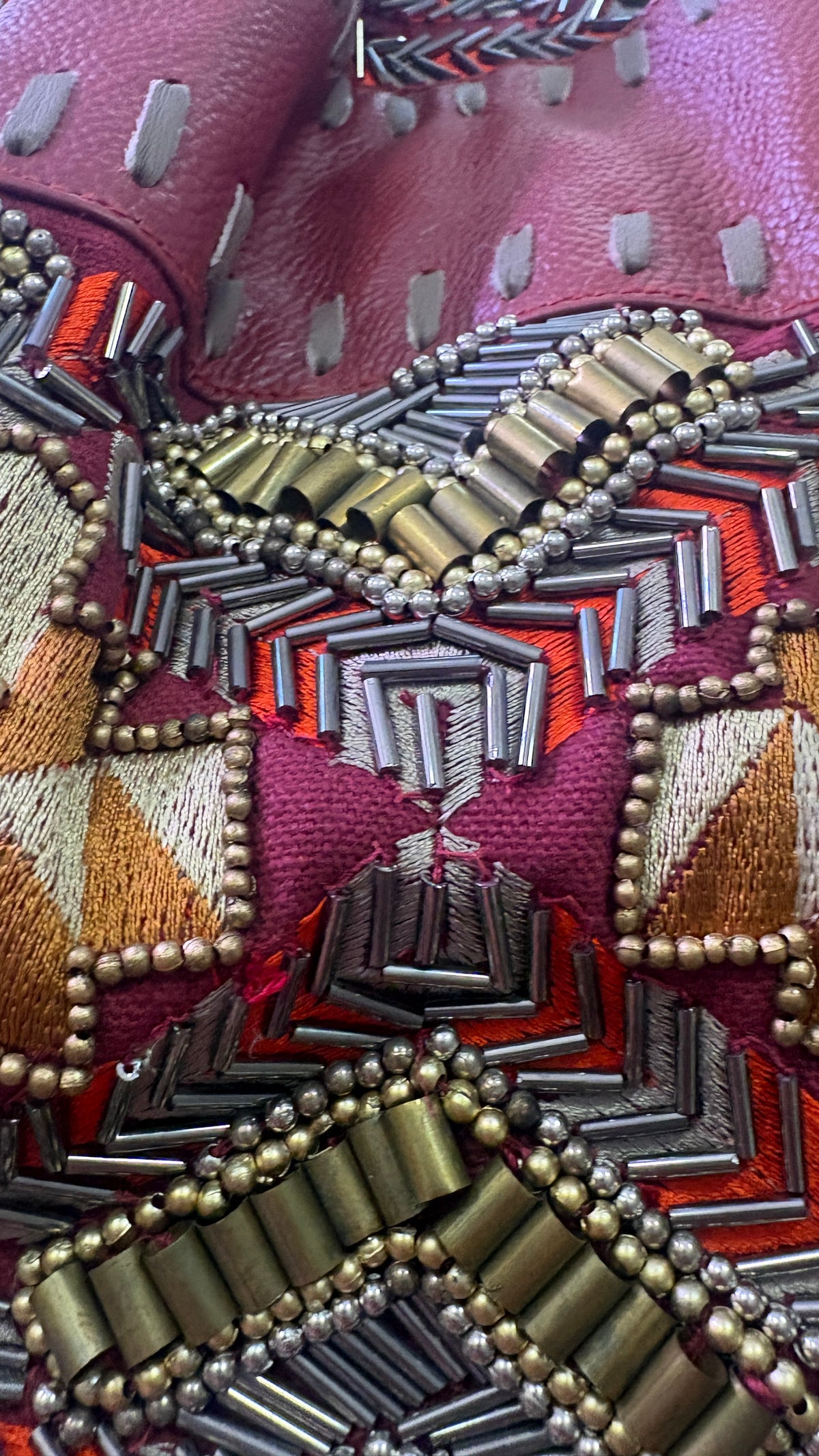 New IbBan Handcrafted Beaded Bucket Bag with Tassel Drawstrings