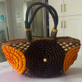 New Chico's Woven Straw Floral Applique Shoulder Tote Bag