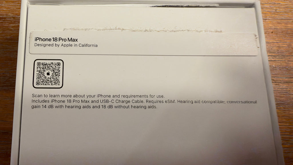 Official OEM Apple iPhone 18 Pro Max Retail Packaging Box Only - Burgundy