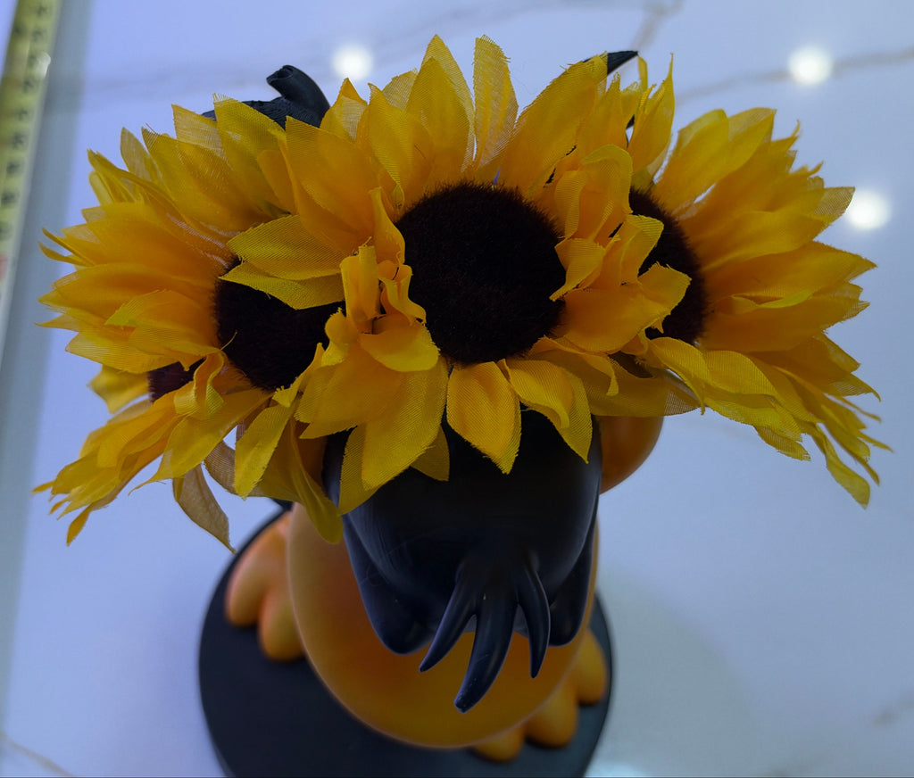Vibrant Artificial Sunflower Crown Headband - day of the dead – Bright Yellow Festival Hair Accessory