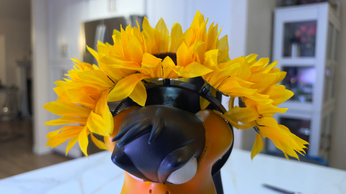 Vibrant Artificial Sunflower Crown Headband - day of the dead – Bright Yellow Festival Hair Accessory