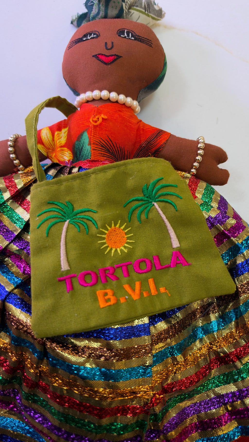 Vintage JIJI DOLLS Reversible Caribbean Topsy Turvy Folk Art Doll – Tortola B.V.I. Souvenir