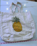Casual Pineapple Graphic Canvas Tote Bag – Natural Cream Everyday Market Shopper