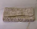 Hand Beaded White Sequin Floral Evening Clutch – Made in Hong Kong