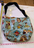 New Handmade Frida Kahlo Hobo Sling Bag – Mexican Folk Art Cotton Canvas Purse