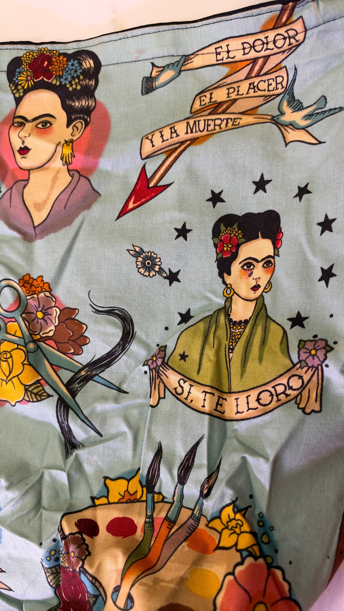 New Handmade Frida Kahlo Hobo Sling Bag – Mexican Folk Art Cotton Canvas Purse