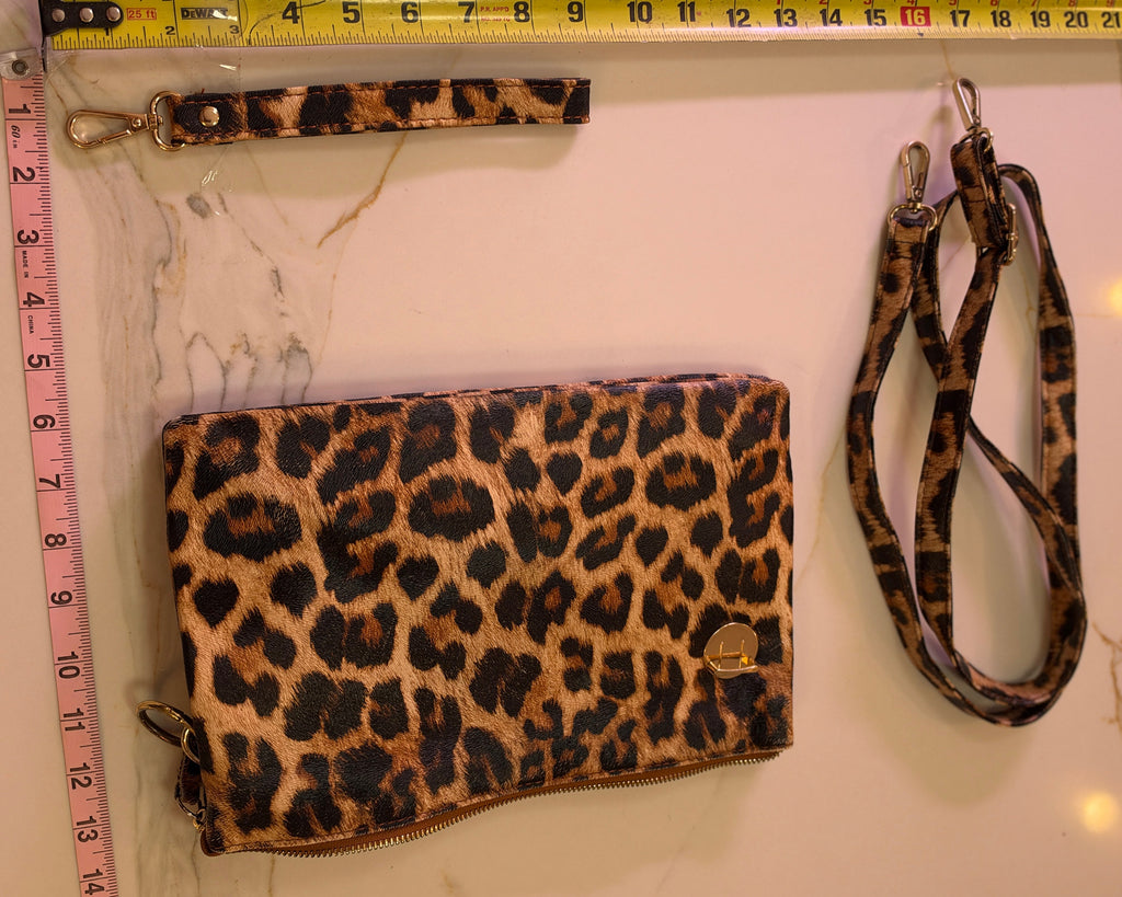 New Vera Bradley Leopard Print Faux Leather Crossbody Bag – Gold-Tone Hardware & Accordion Compartments