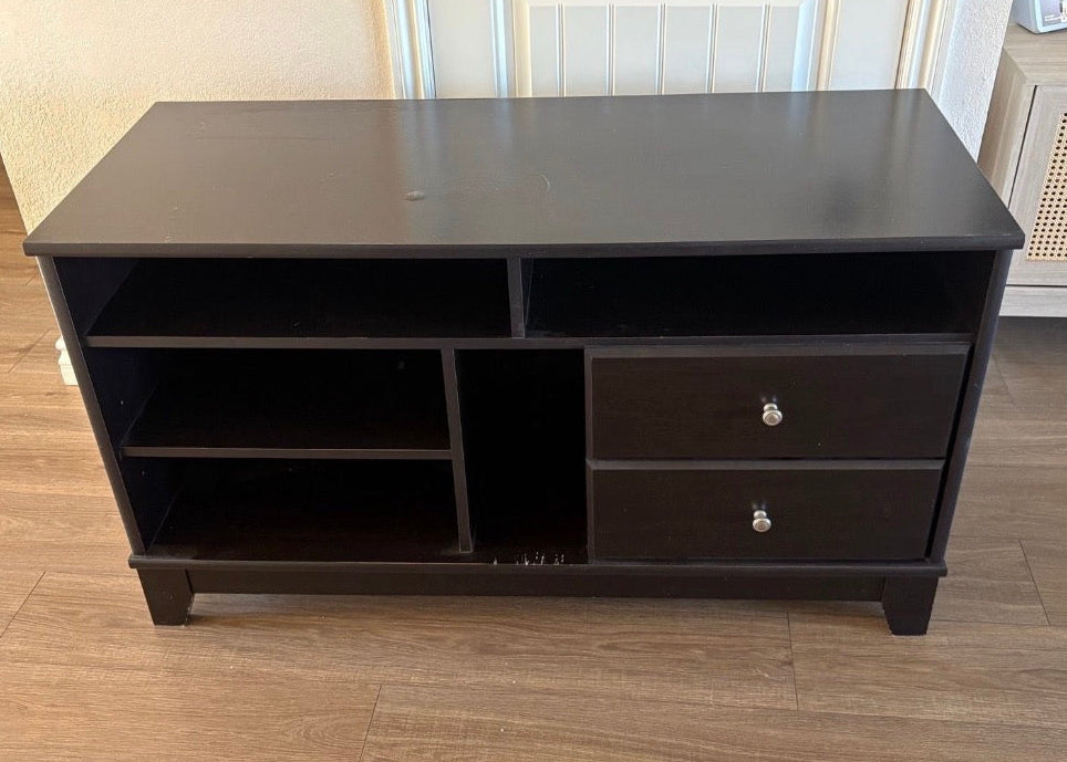 Espresso Dark Brown Wood Media Console TV Stand – 47" Entertainment Center with Storage Drawers