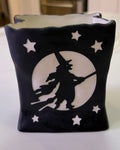 Vintage PartyLite Vintage Halloween Flying Witch Ceramic Votive Candle Holder – Black & White