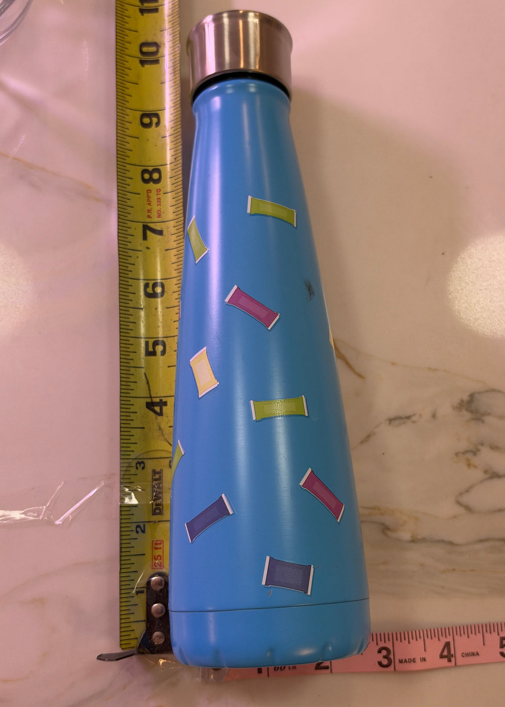 S'ip by S'well 15-oz Double-Walled Stainless Steel Water Bottle – Candy Sprinkle Blue