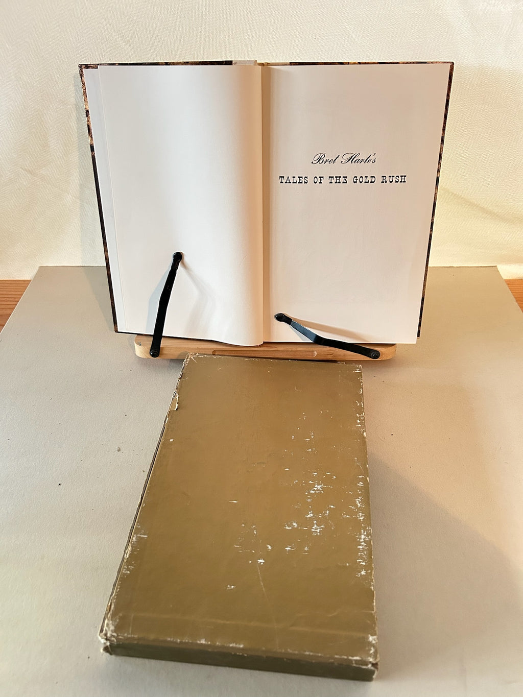 Bret Harte’s Tales of the Gold Rush – Illustrated by Fletcher Martin, Introduction by Oscar Lewis – 1944 Heritage Press Hardcover with Slipcase & Sandglass