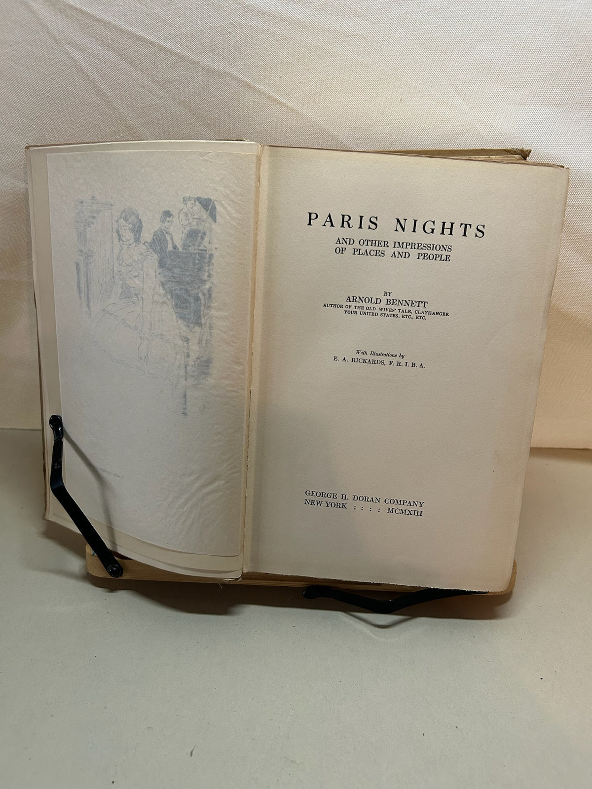 1913 First American Edition Paris Nights & Other Impressions | Arnold Bennett | Illustrated Hardcover Book