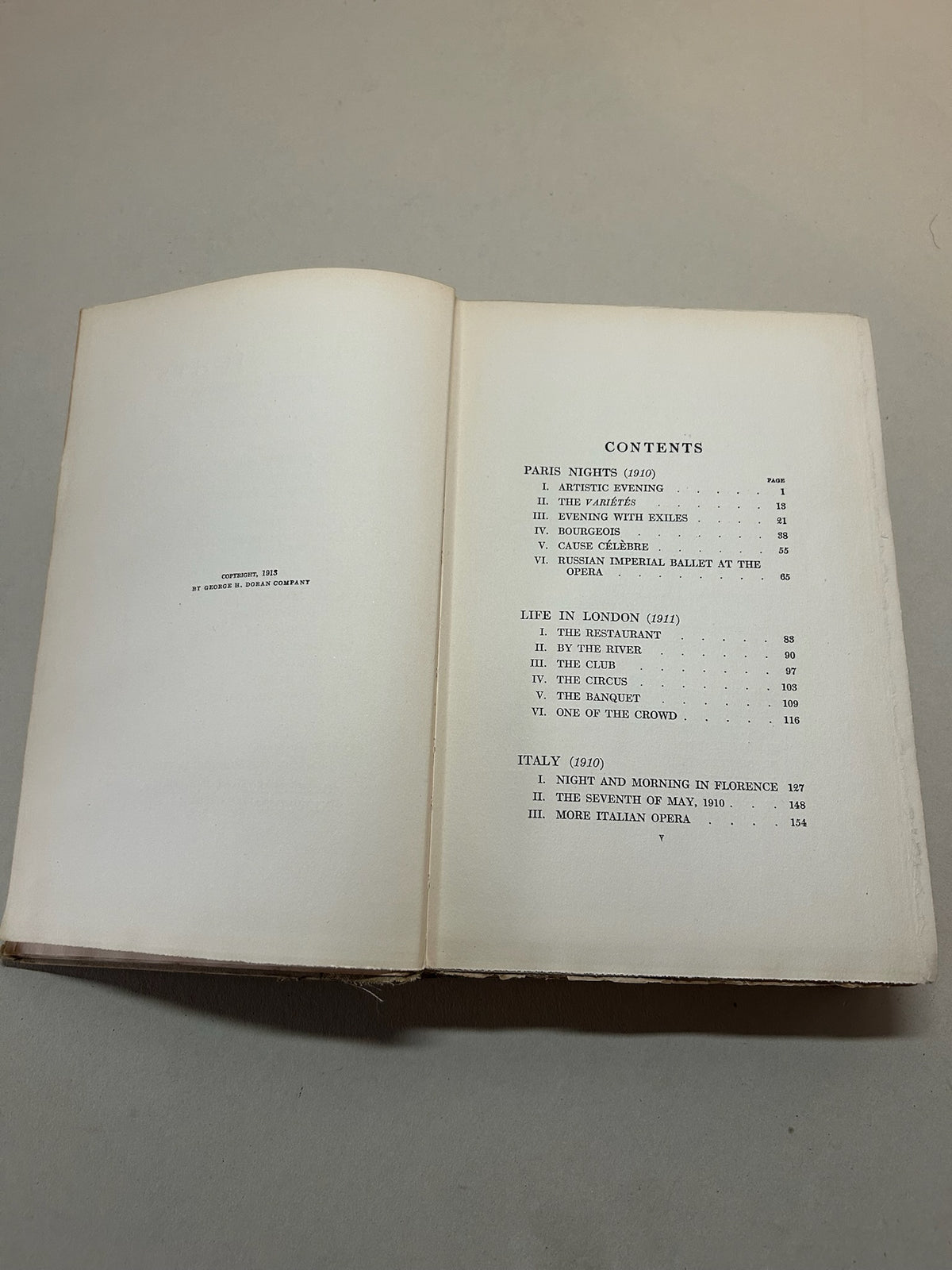 1913 First American Edition Paris Nights & Other Impressions | Arnold Bennett | Illustrated Hardcover Book