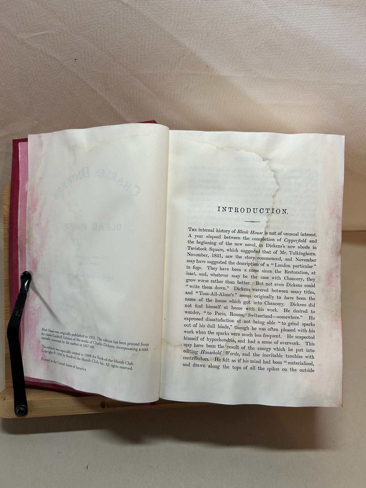 Vintage 1998 Bleak House by Charles Dickens | Book-of-the-Month Club Illustrated Hardcover | Gadshill Edition