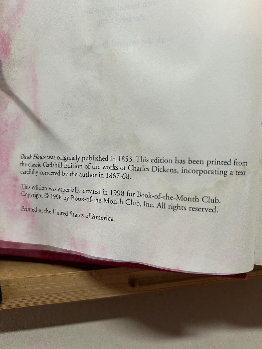 Vintage 1998 Bleak House by Charles Dickens | Book-of-the-Month Club Illustrated Hardcover | Gadshill Edition