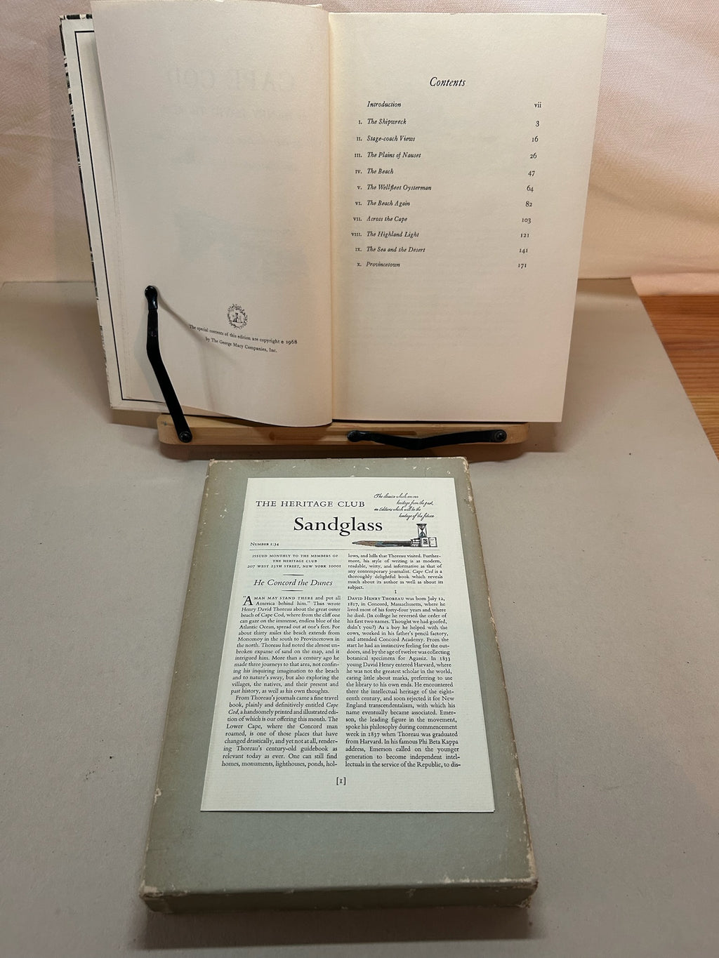 Vintage 1968 Cape Cod by Henry David Thoreau | Heritage Press Hardcover with Slipcase & Sandglass