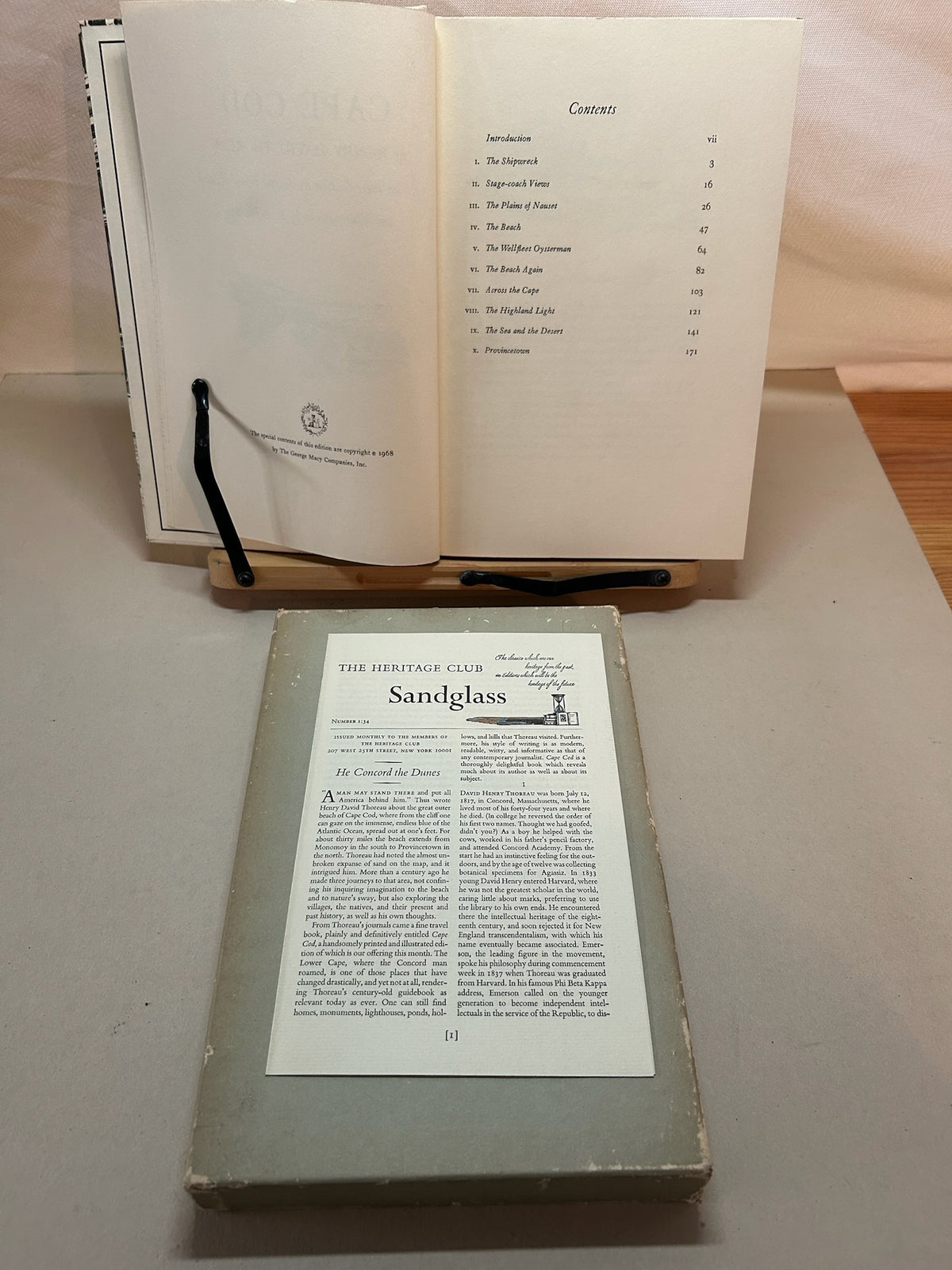 Vintage 1968 Cape Cod by Henry David Thoreau | Heritage Press Hardcover with Slipcase & Sandglass