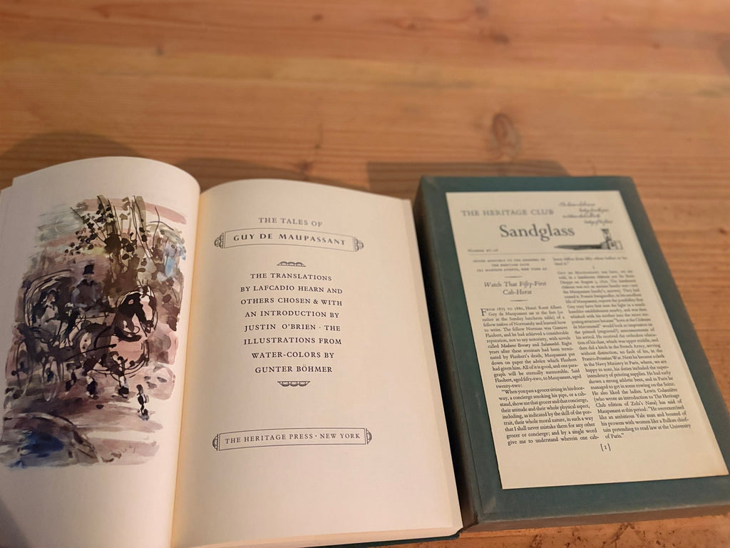 The Tales of Guy de Maupassant | 1964 Heritage Press | Illustrated by Gunter Böhmer | Sandglass & Slipcase