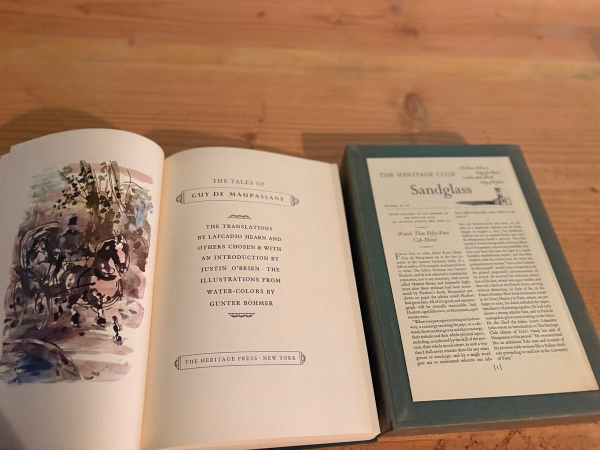 The Tales of Guy de Maupassant | 1964 Heritage Press | Illustrated by Gunter Böhmer | Sandglass & Slipcase