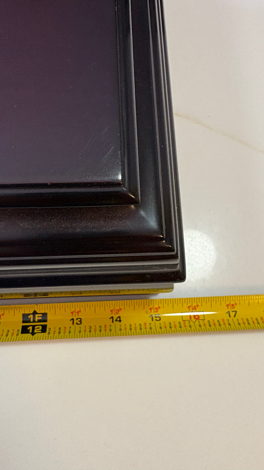 Large Vintage Cherry Wood Jewelry Box - Brass Handle & Removable Velvet Organizer Tray