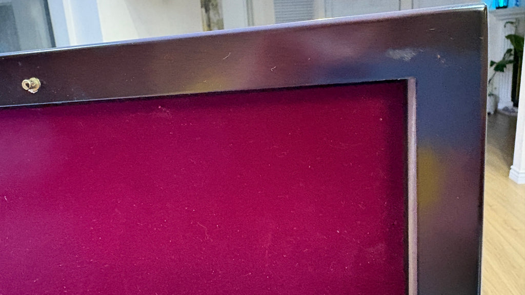 Large Vintage Cherry Wood Jewelry Box - Brass Handle & Removable Velvet Organizer Tray