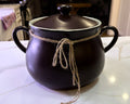 NEW Open Box Parini Ceramic Chili Pot with Lid – Matte Dark Brown 9.5" Soup Casserole Dutch Oven