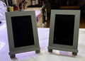 Vintage Style Sage Green Countertop Chalkboard Signs with Chalk Ledges - Pair of 2