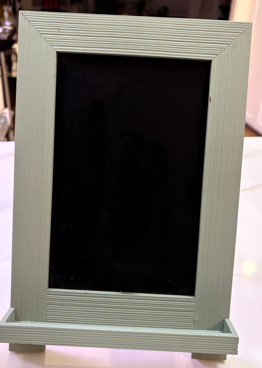 Vintage Style Sage Green Countertop Chalkboard Signs with Chalk Ledges - Pair of 2