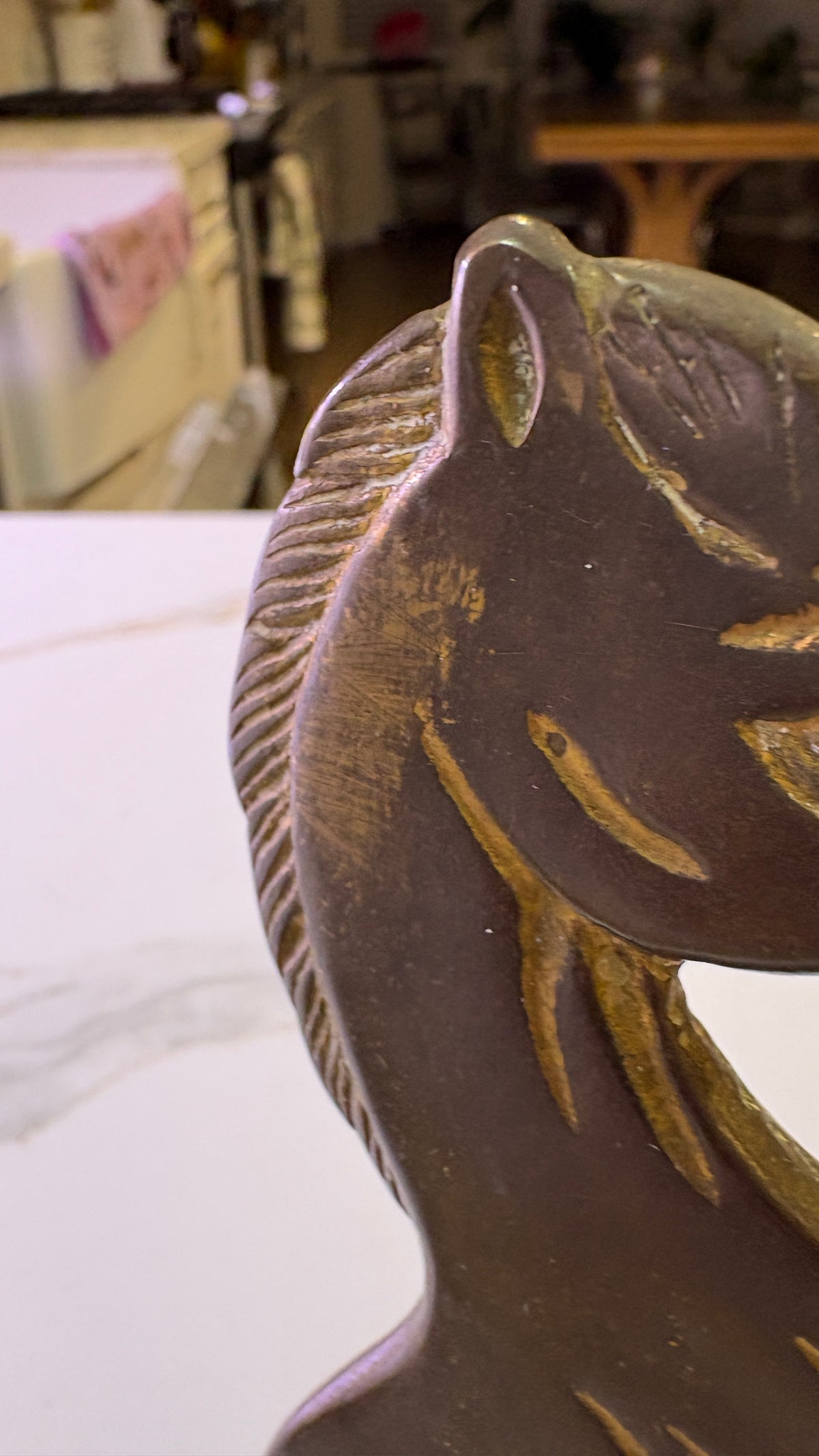 Vintage 1970's Brass Rearing Unicorn Bookends - Solid Heavy Metal Shelf Organizers - Pair of 2