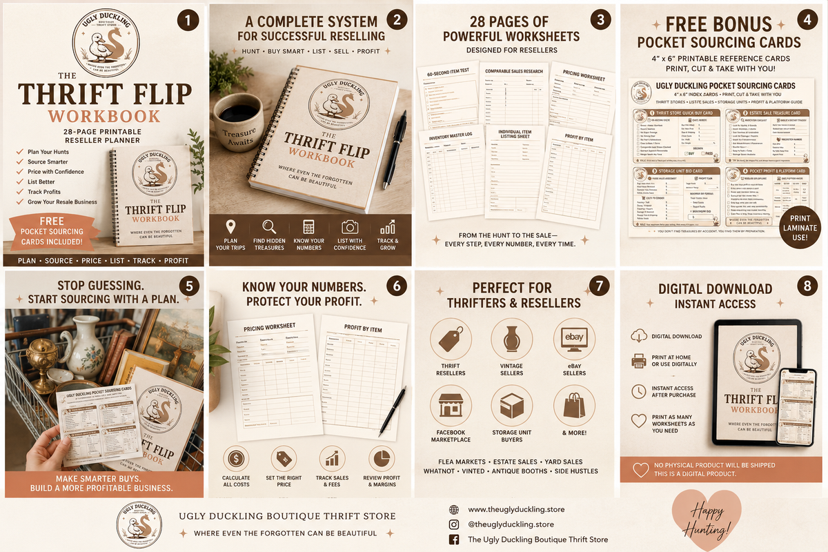 The Thrift Flip Workbook + FREE Pocket Sourcing Cards