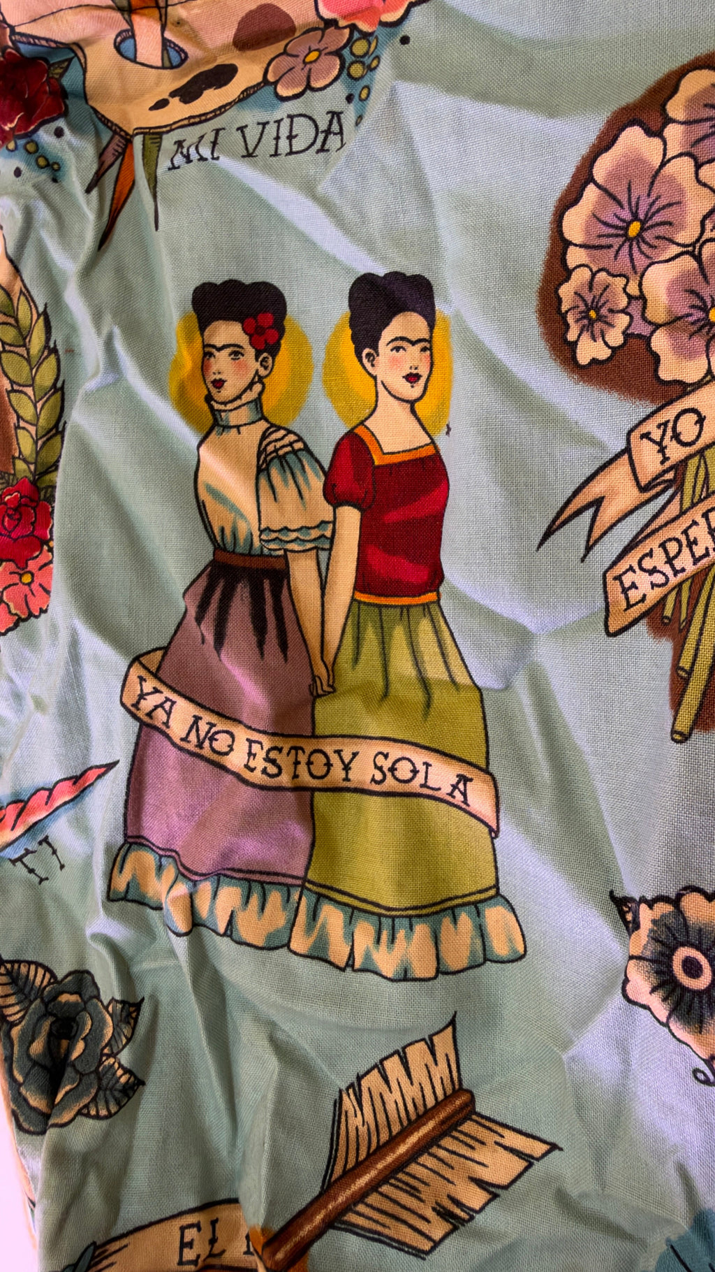 New Handmade Frida Kahlo Hobo Sling Bag – Mexican Folk Art Cotton Canvas Purse
